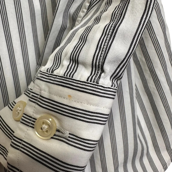 Ralph Lauren Men’s 16 1/2 34/35 Yarmouth Button Down White & Black Striped Shirt - Picture 6 of 7